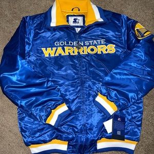 golden state warriors starters bomber varsity jacket